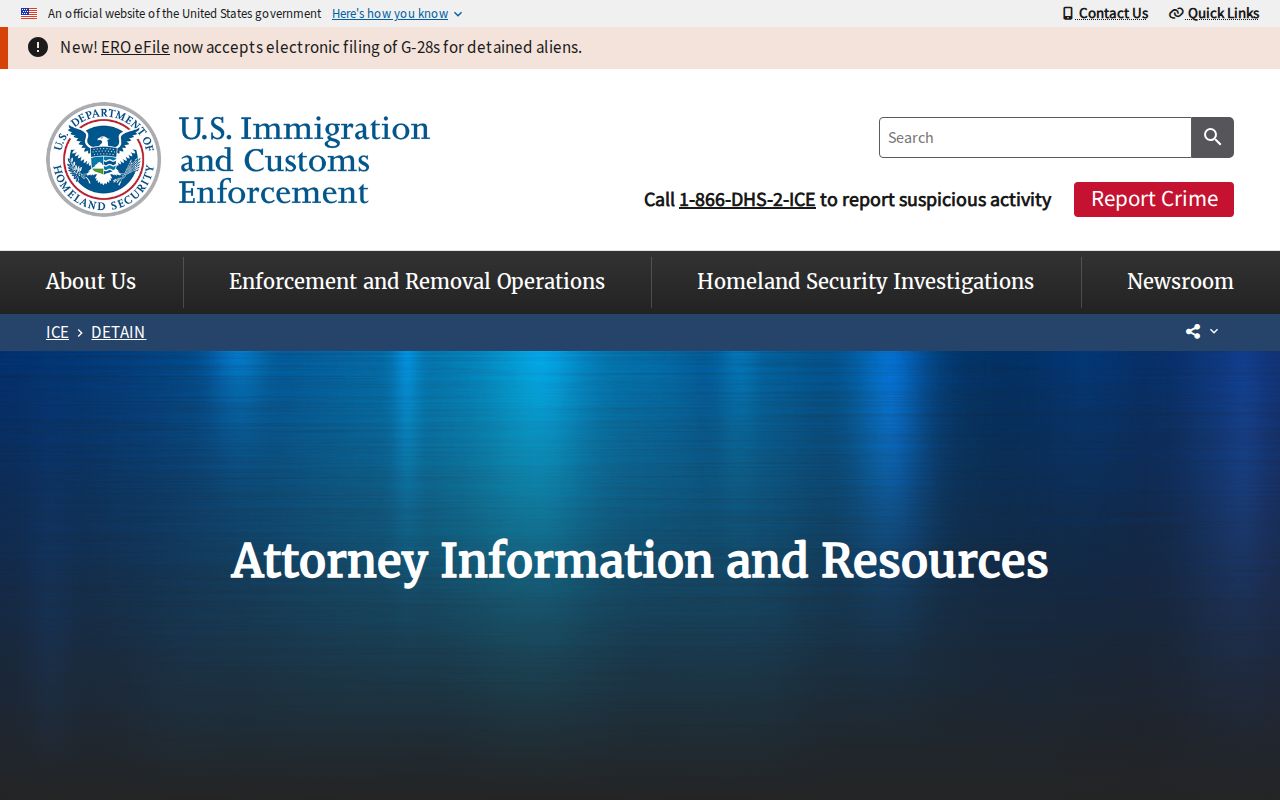 ICE official detainee locator coverage and recent release guidance